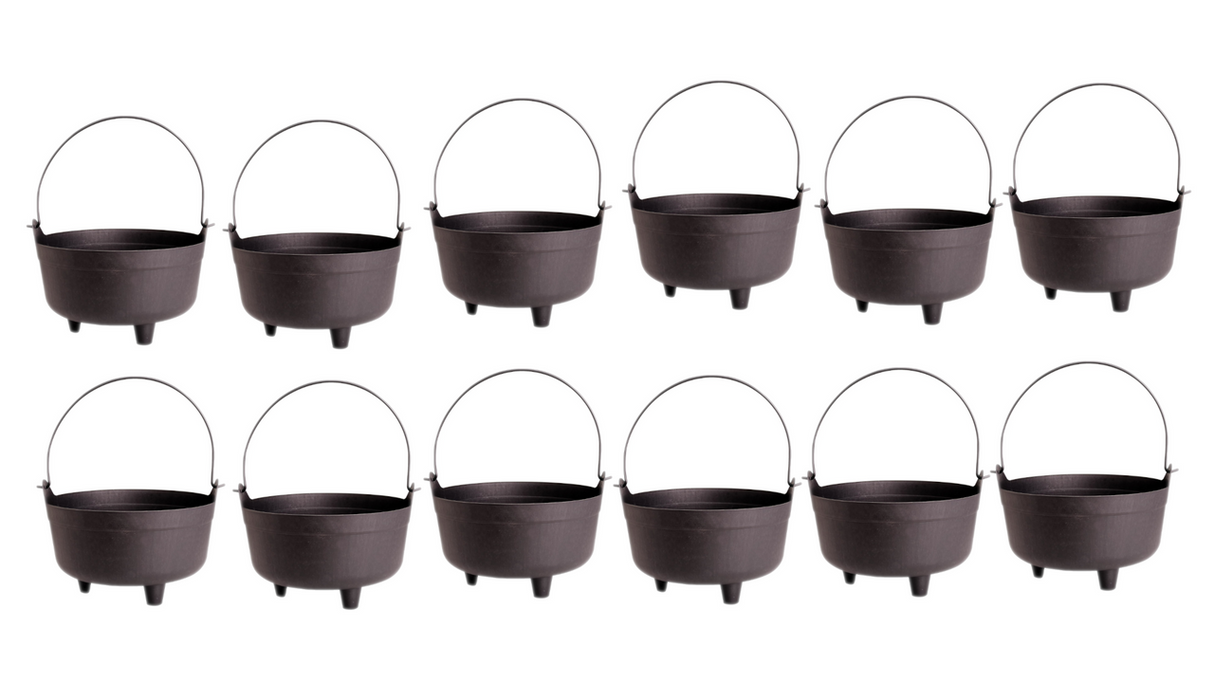 Green Vista 9" Witches' Black Cauldron - Wire Handle (12-Pack)