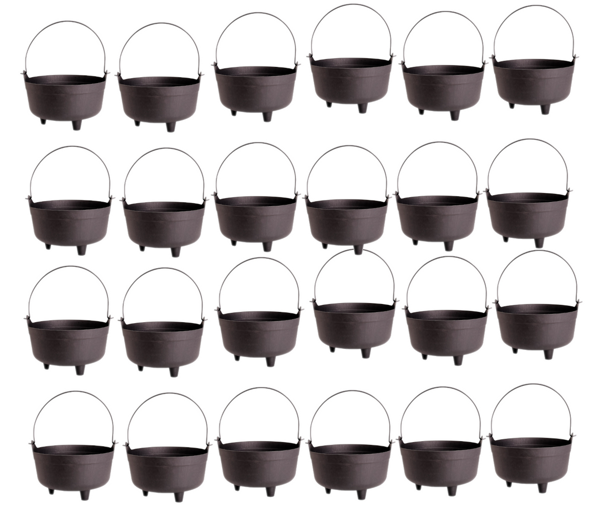 Green Vista 9" Witches' Black Cauldron - Wire Handle (24-Pack)