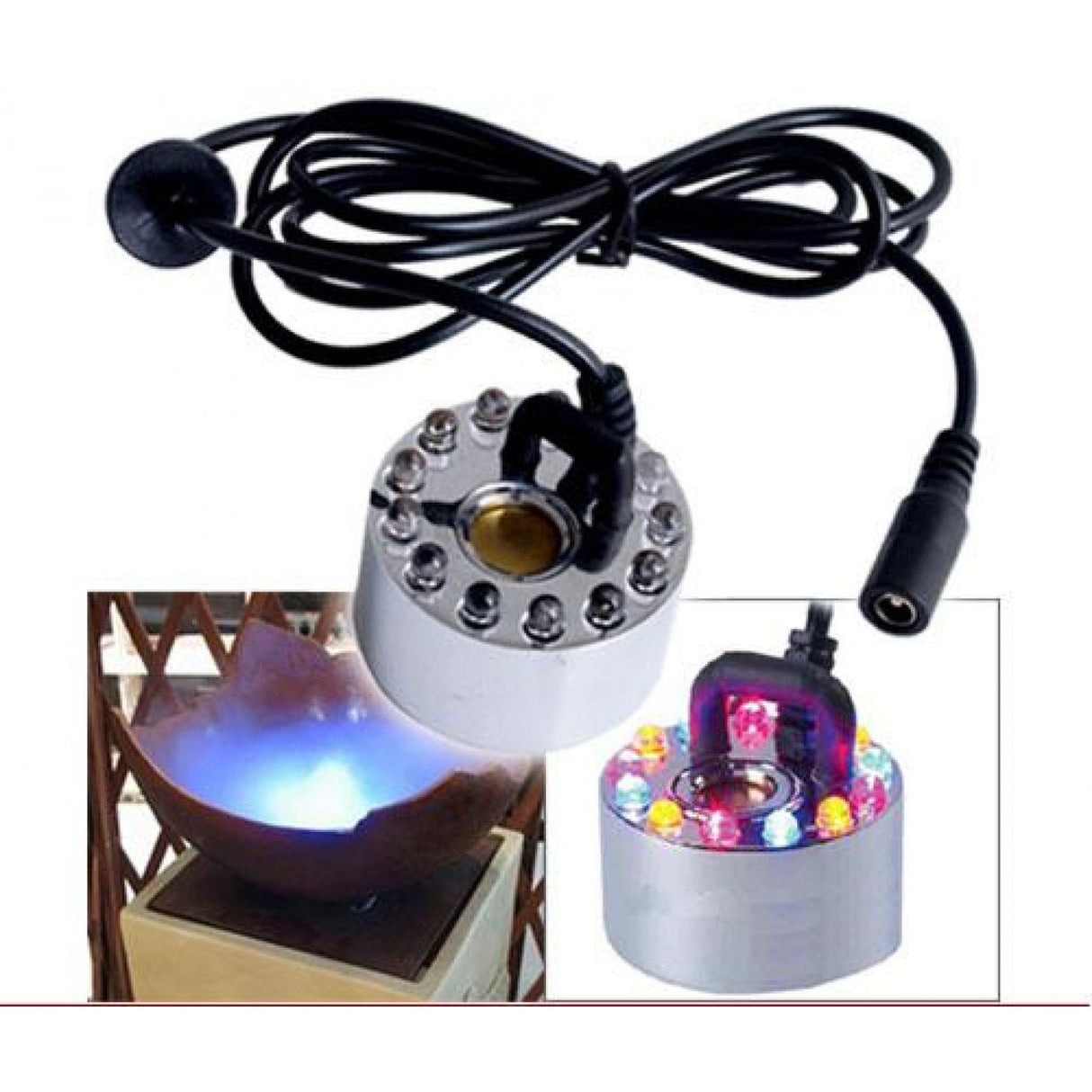 Ocean Mist DH24B 1 Disc Ultrasonic Fogger / Mister w/ 12 Multi-color LED lights DH-24B(RBG)