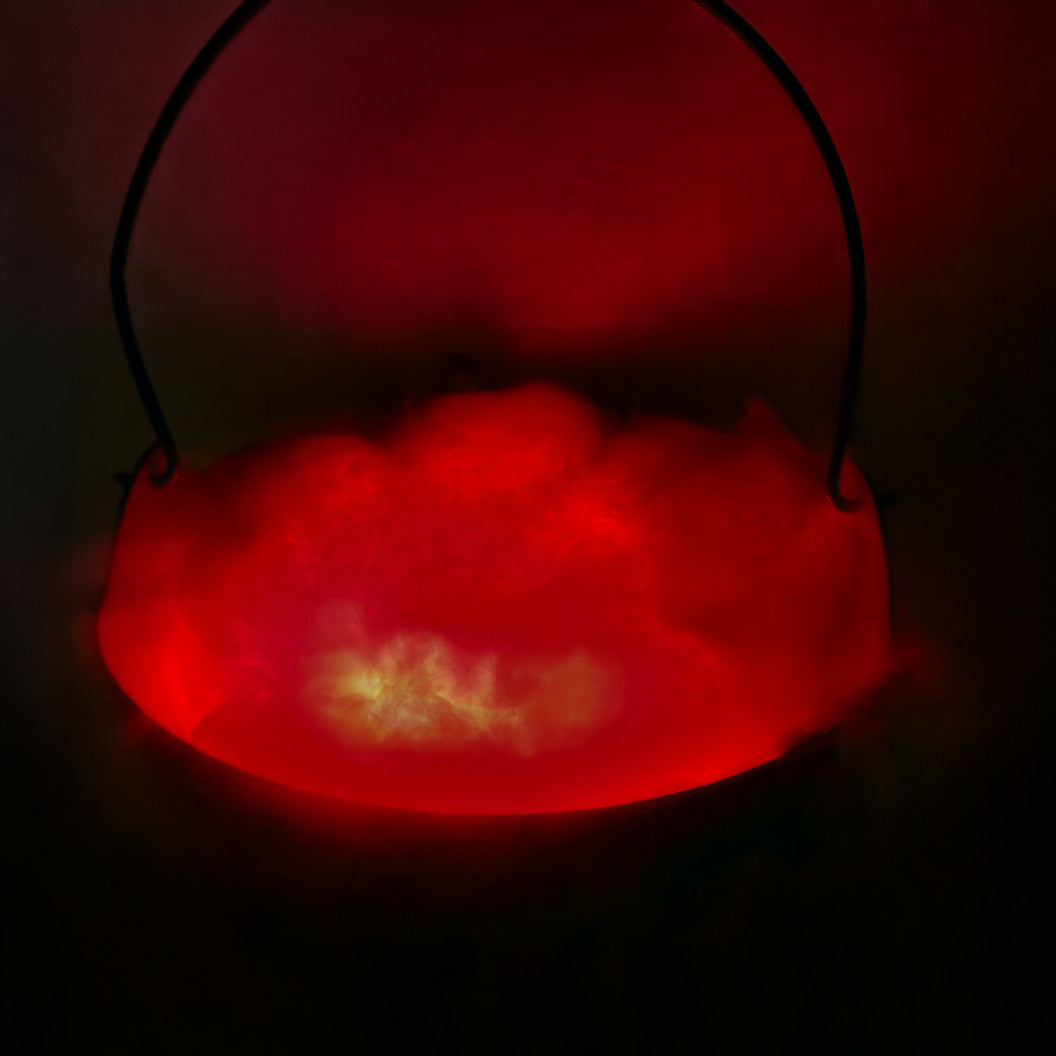 Witch's Halloween Black Cauldron with Mystic Fogger- red color