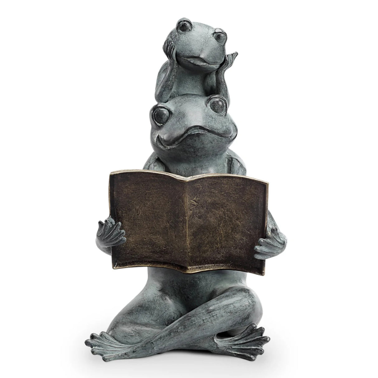 Josh and Junior - Frogs Reading a Book | Garden Sculpture