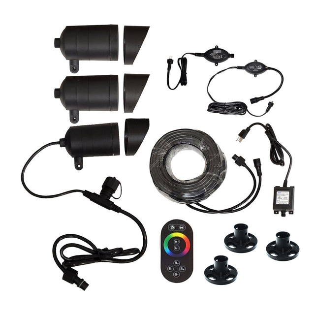 Custom Pro UNIVERSAL FLOATING FOUNTAIN 3-LIGHT Multi-Color LED KIT- 3 x 9 watts