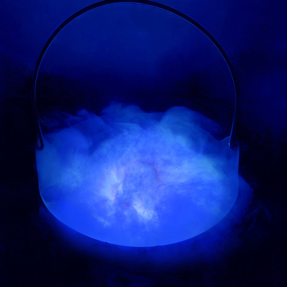 Witch's Halloween Black Cauldron with Mystic Fogger- blue color