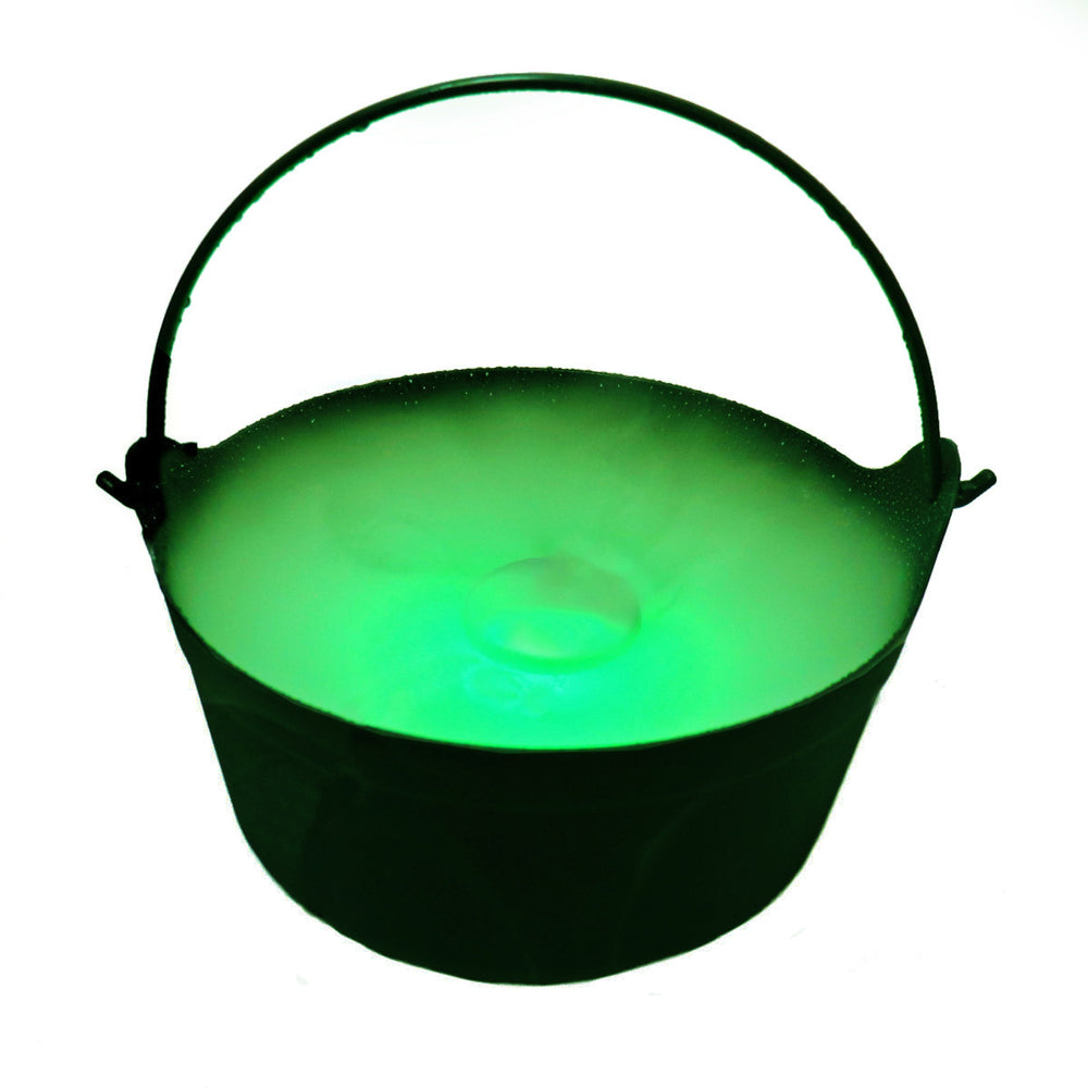 Witch's Halloween Black Cauldron with Mystic Fogger- green color