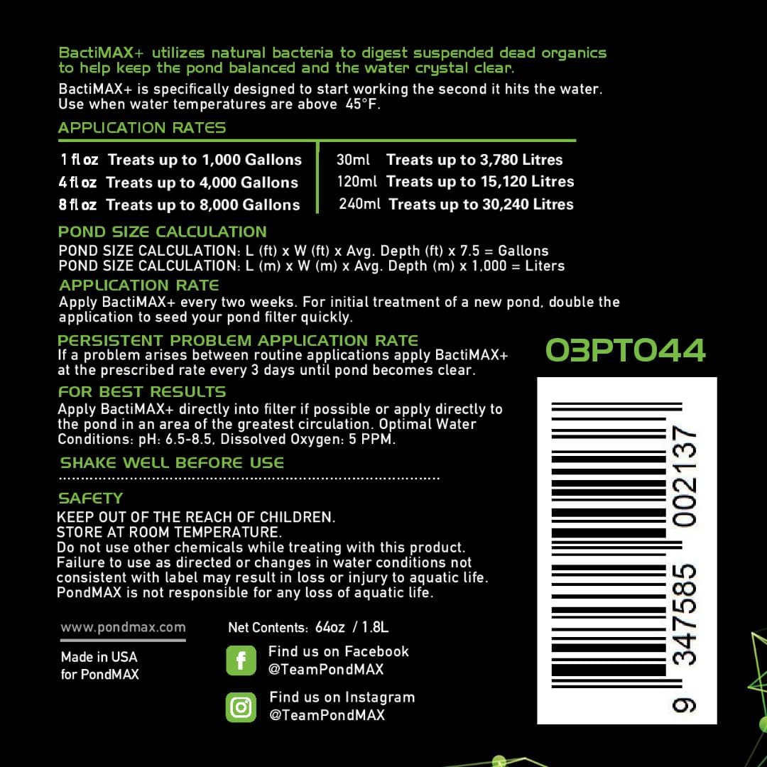 PondMAX - BactiMAX Pond Water Treatment | 64 Ounce