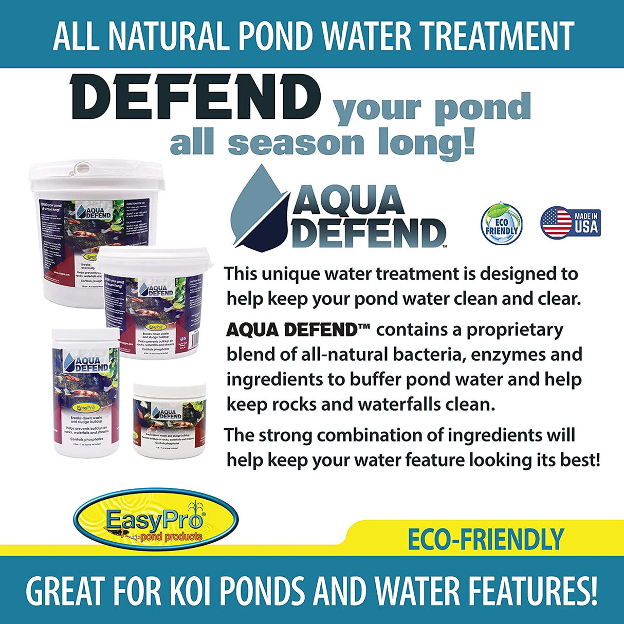 EasyPro Aqua Defend Natural Beneficial Bacteria Pond Treatment