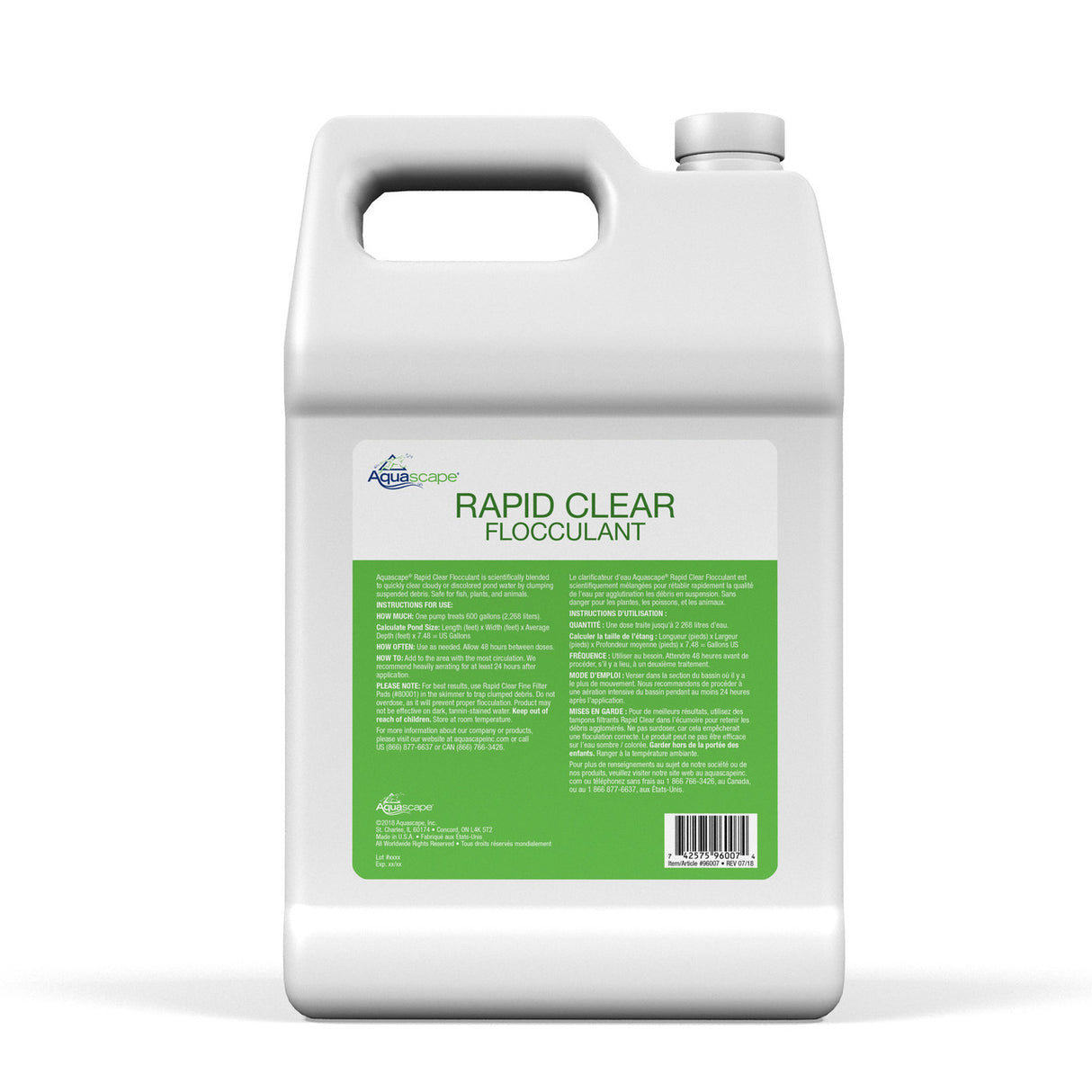 Rapid Clear Flocculant - Back (Instructions)