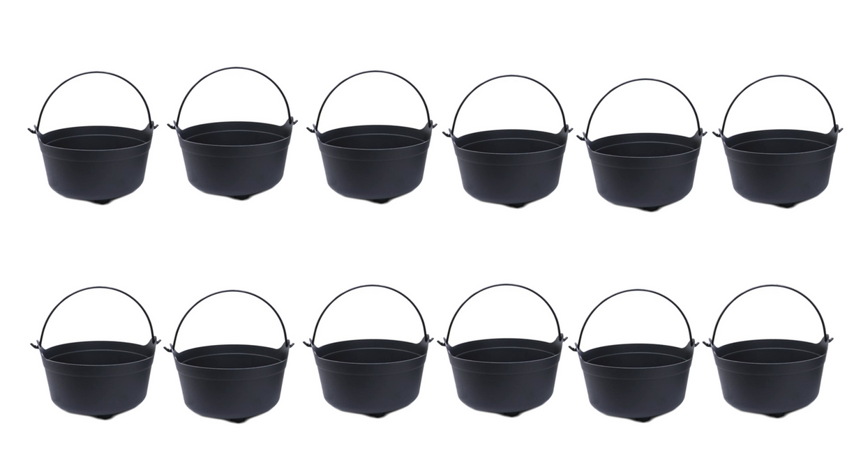 Green Vista 9" Witches' Black Cauldron - Wire Handle (12-Pack)