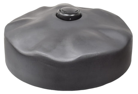 A close-up view of the floating fountain head with rocket nozzle