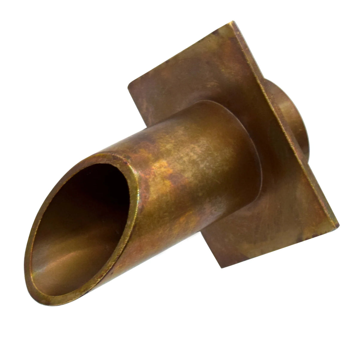 EasyPro - Vianti Falls Brass 2" Round Scupper with diamond wall plate - BWS2D