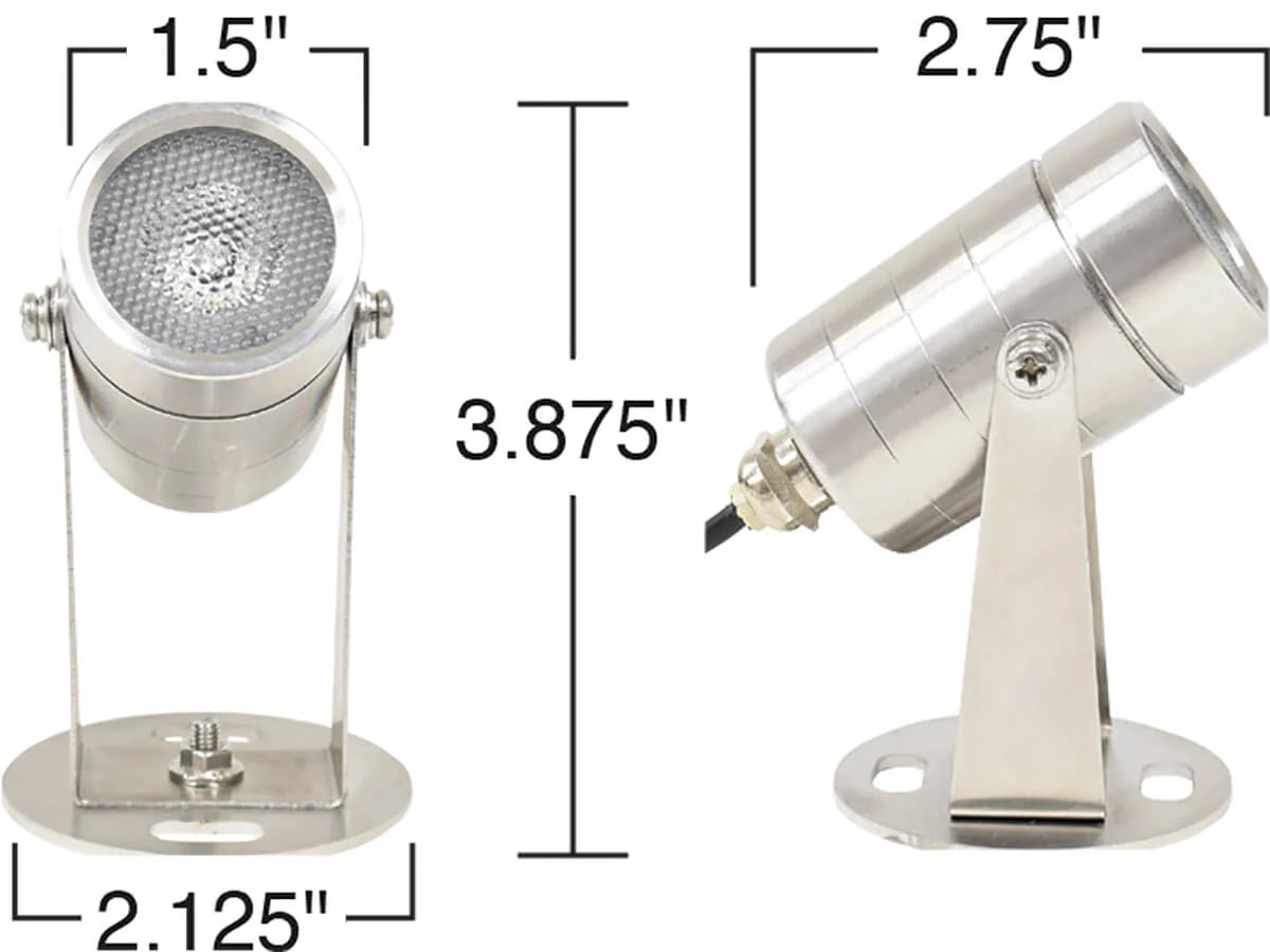 EasyPro - Cabrio Color Changing LED Submersible Light, 12 volt AC, Stainless Steel Housing - CLED4SS