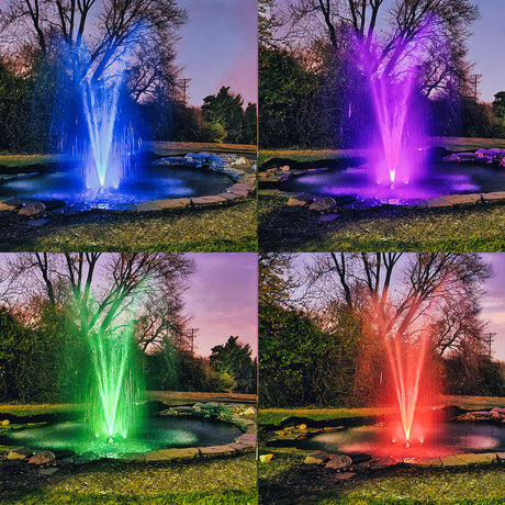 Color Changing Fountain Light Kit in action