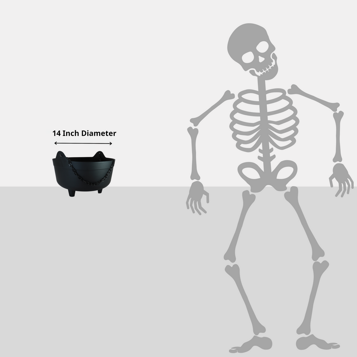 Witch's Black Halloween Kettle/Cauldron w/ Chain Handle