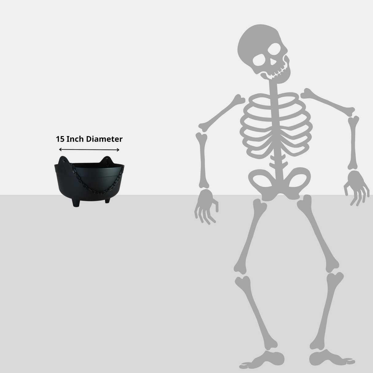 Witch's Black Halloween Kettle/Cauldron w/ Chain Handle