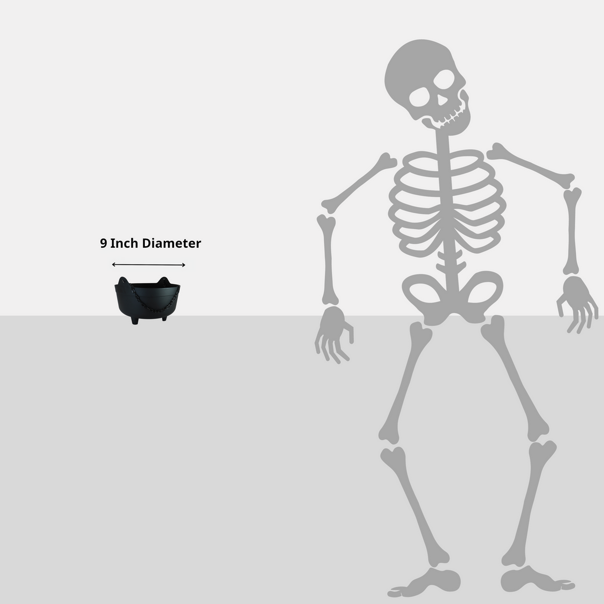 Witch's Black Halloween Kettle/Cauldron w/ Chain Handle