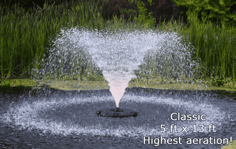 Custom Pro FT 14000 Floating Pond Fountain and Aerator Kit w/ 100, 150 or 200 Cord
Classic V-Shape Nozzle Pattern