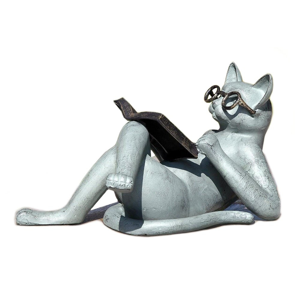 College Cat with Book | Garden Sculpture