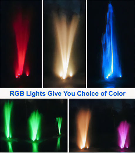 Custom Pro UNIVERSAL FLOATING FOUNTAIN 3-LIGHT Multi-Color LED KIT- 3 x 9 watts