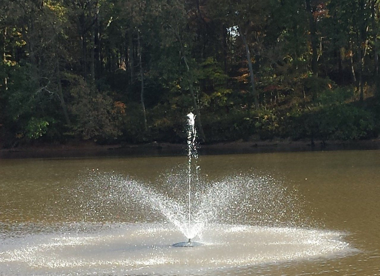 Custom Pro FT 14000 Floating Pond Fountain - 2-Tier Nozzle display.
