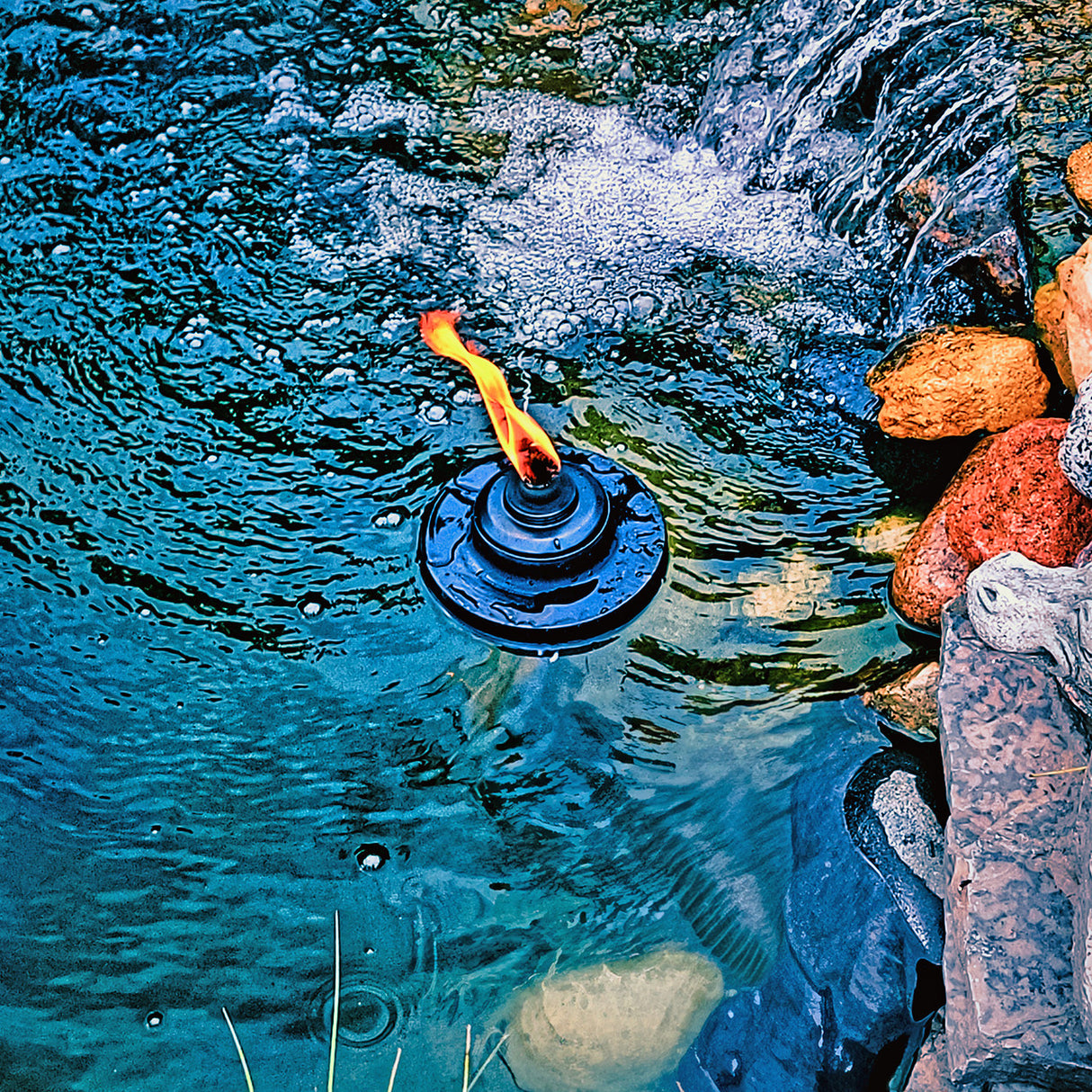 Custom Pro Floating Pond & Pool Tiki Torch| FIRE on WATER!