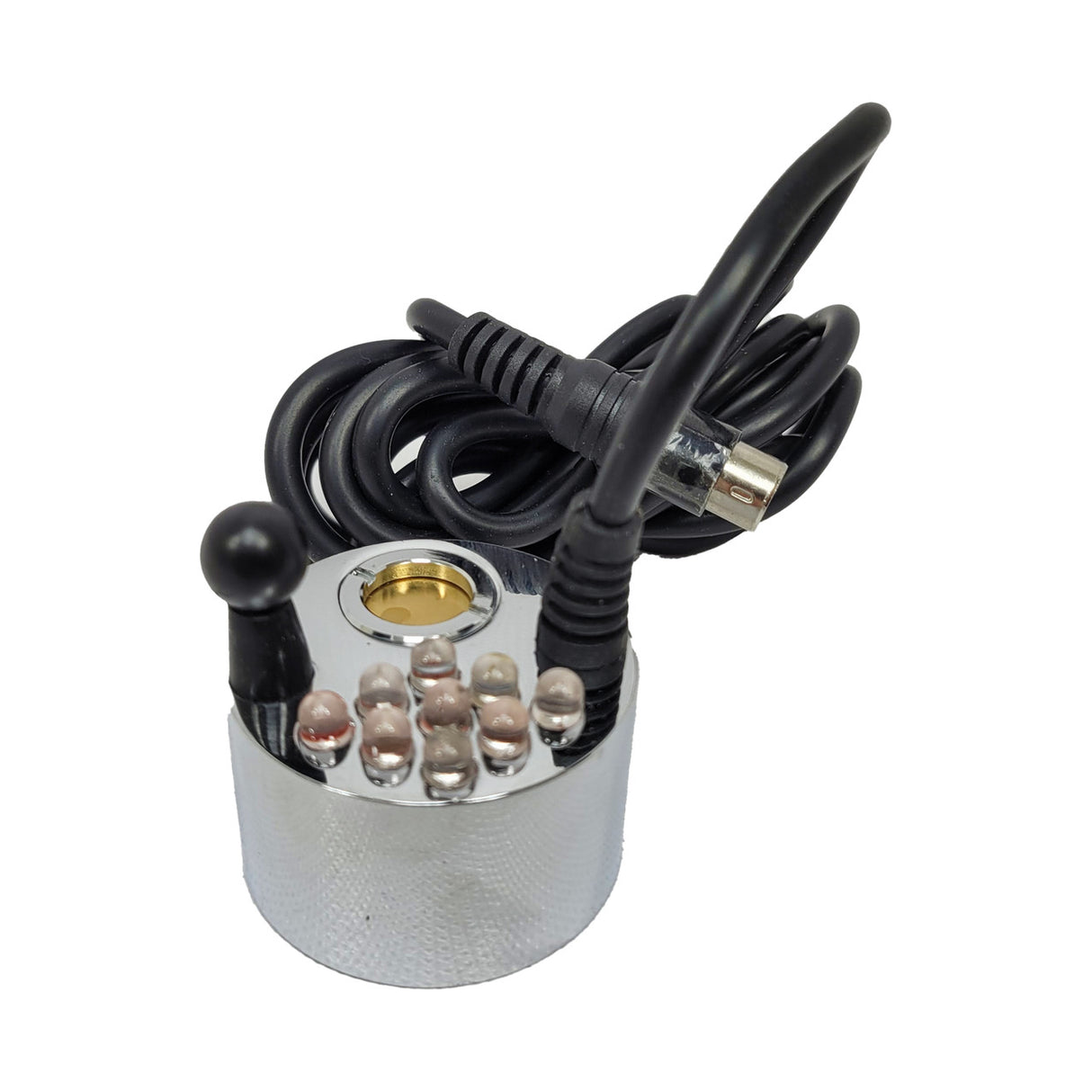 Rainbow LED Fogger with 8 color modes, adjustable speed, and independent on/off switch for LEDs & Fogger.