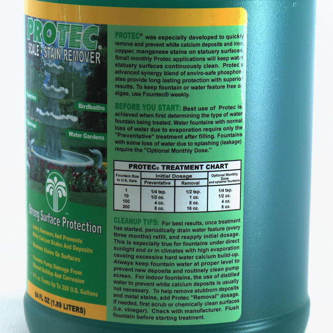 ProTec - scale and stain remover for fountains and birdbaths -Directions for use