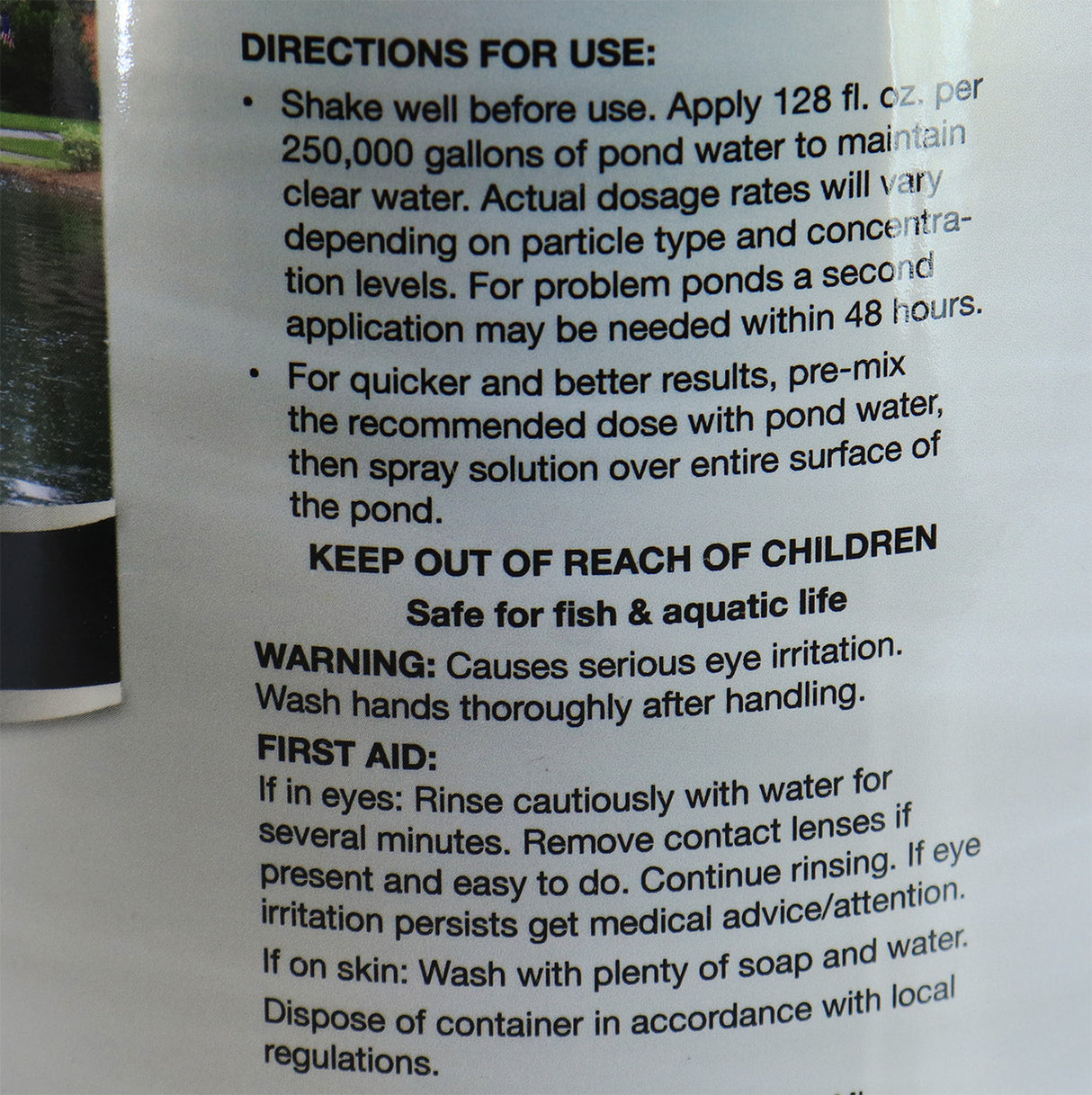 EasyPro Super Concentrated Water Clarifier - Directions for use