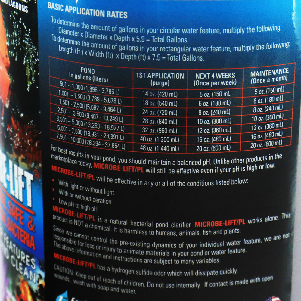 Microbe Lift PL Pond Bacteria - Directions