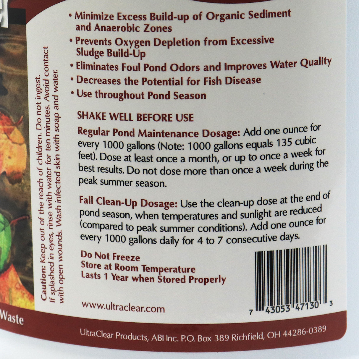Ultraclear UltraClear Sludge Digester - Directions and Information
