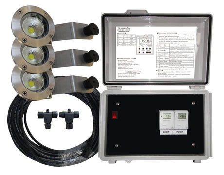 Matala 3 LED Light Kit for 1/3 HP Floating fountain w/ control panel
