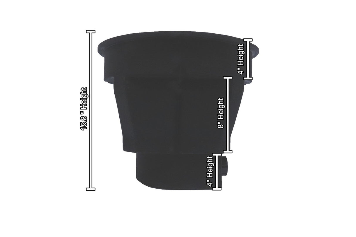 PondBuilder Crystal Falls Waterfall Filter - 14 in. Spillway PB1281 Back Dimensions