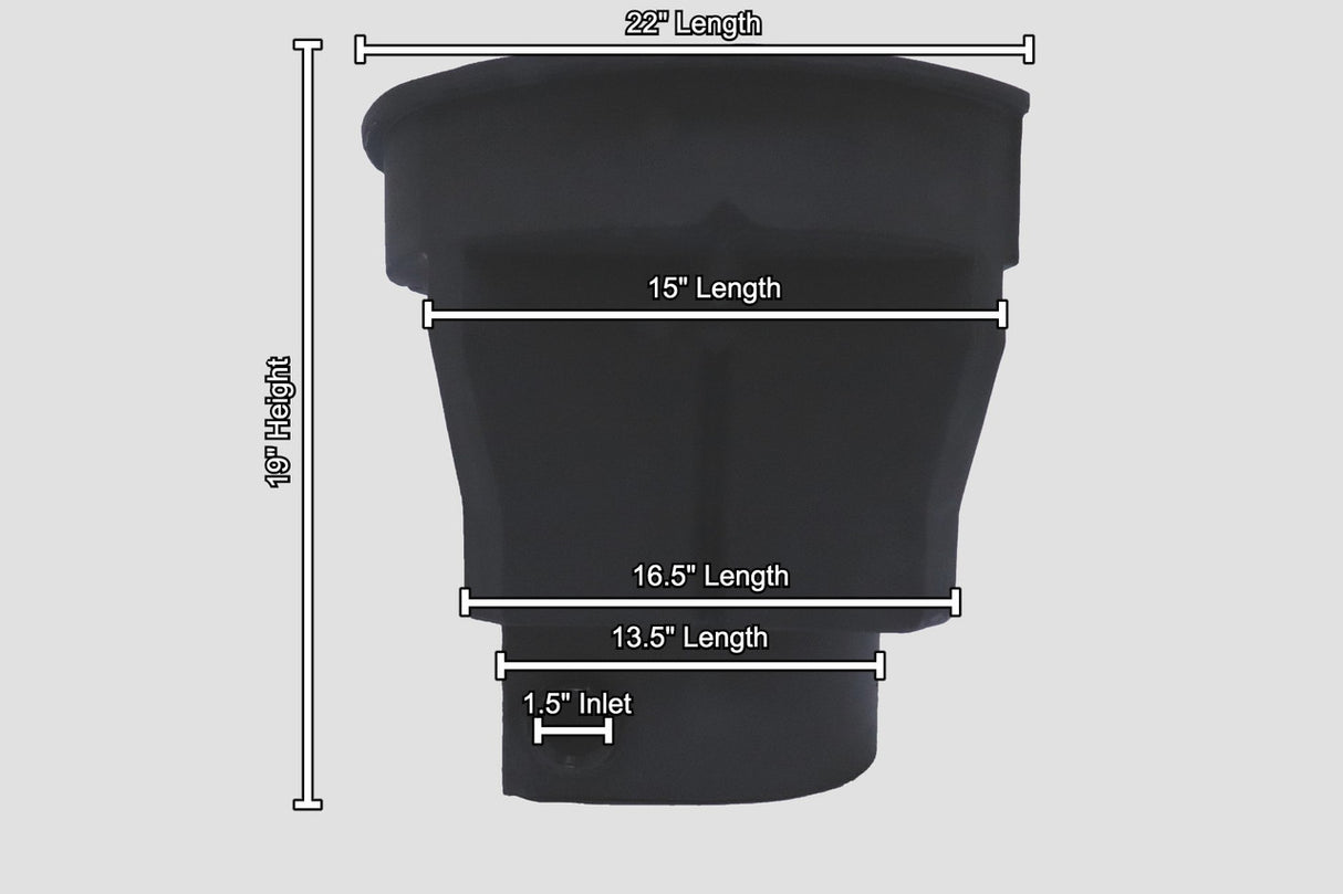 PondBuilder Crystal Falls Waterfall Filter - 20 in. Spillway PB1298 Side Dimensions