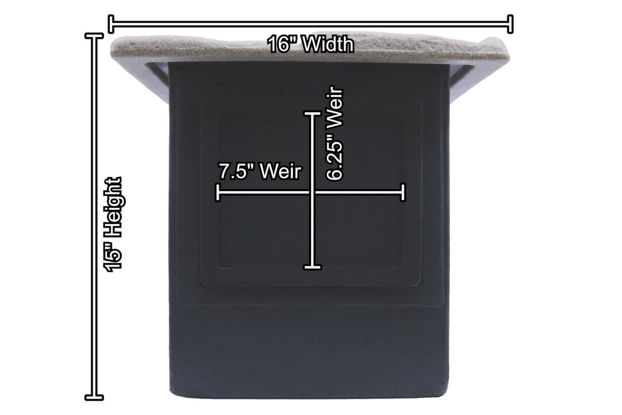Blue Thumb Pond Skimmer box- Front Dimensions
