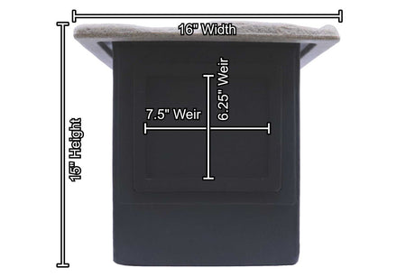 Blue Thumb Pond Skimmer box- Front Dimensions