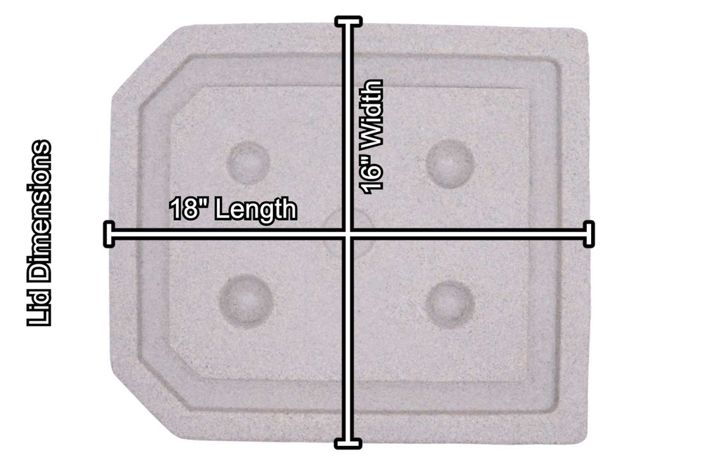 Natural-looking faux rock cover lid dimensions