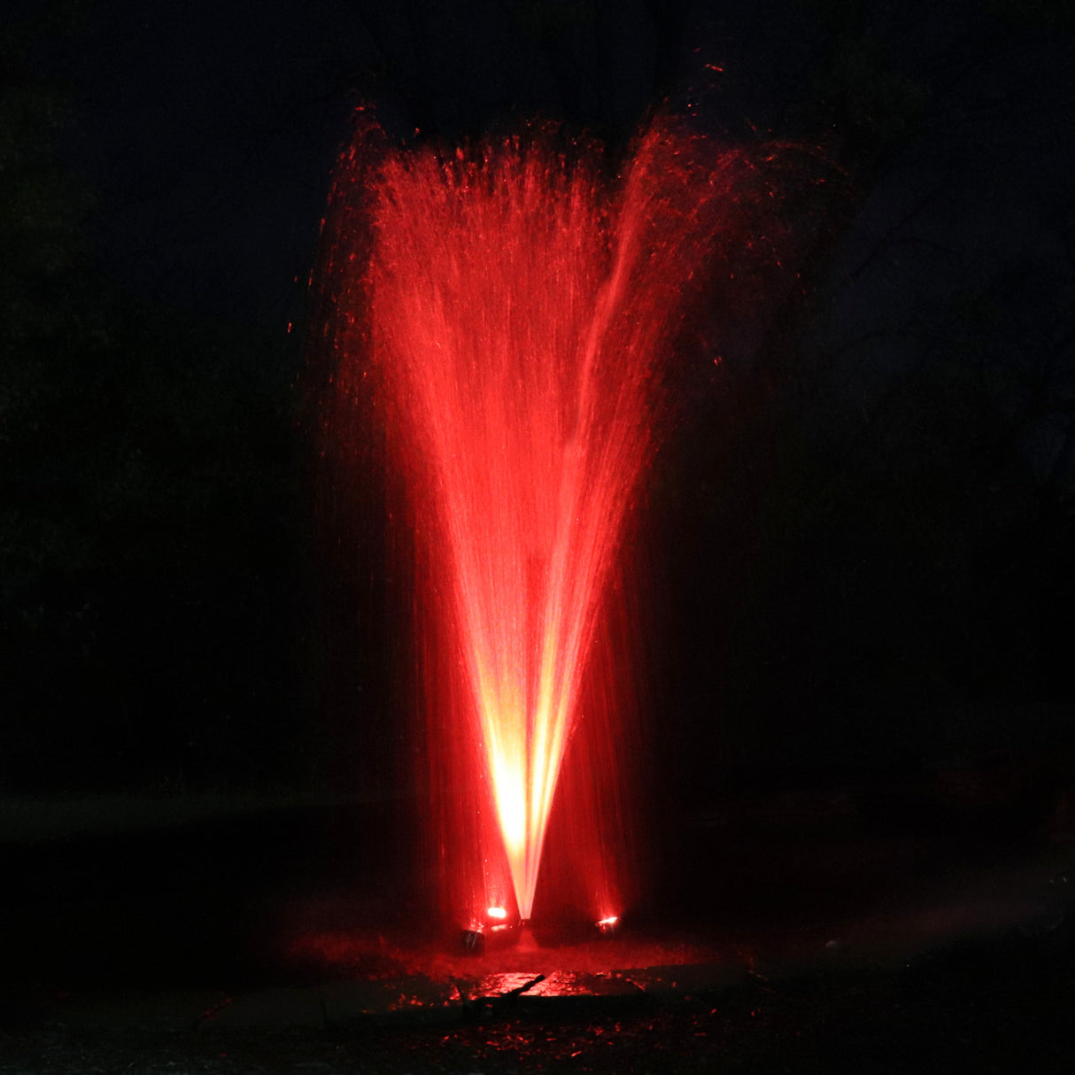 Color Changing RGB LED Lights for Fountains- Red color in action