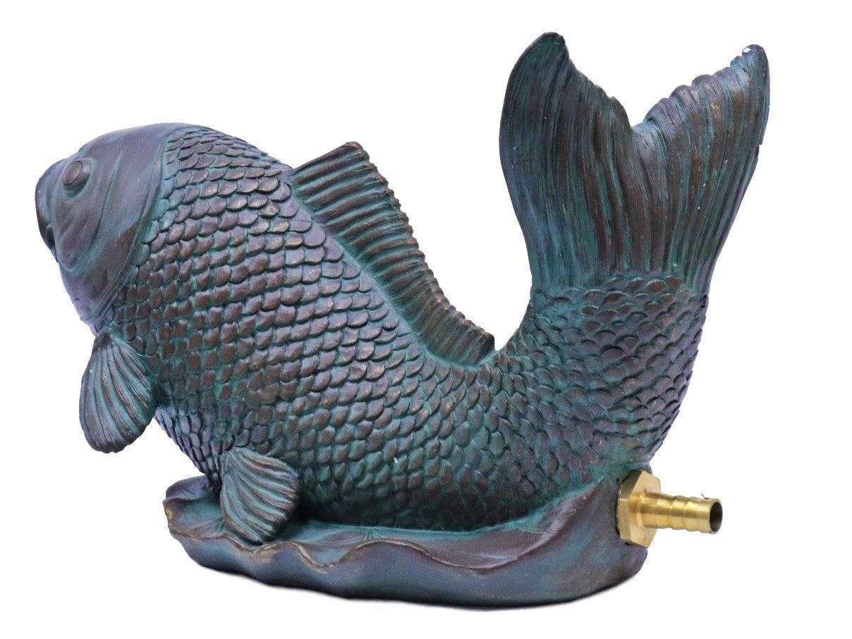 Elegant Verdigris Koi Spitter