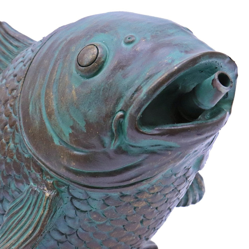 Elegant Verdigris Koi Spitter