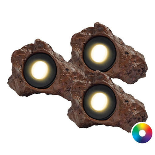 Anjon 3X3WRLCCKIT Color Changing LED Faux Rock Kit - 3-Pack
