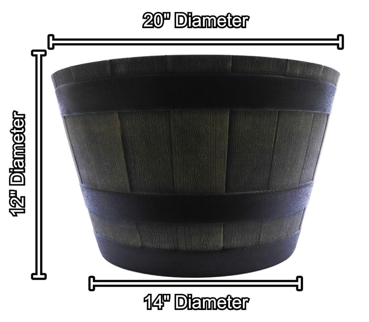 Custom Pro Faux Resin Whiskey Barrel Liner - Includes Dragonfly/Frog Pot Hangers, Red Silk Water Lily and Baby Duckling