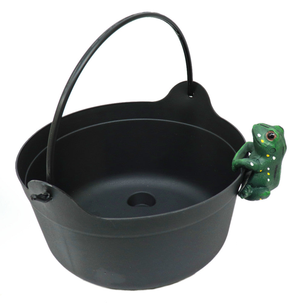 Witch's Black Cauldron with Creepy Critter Pot Hangers