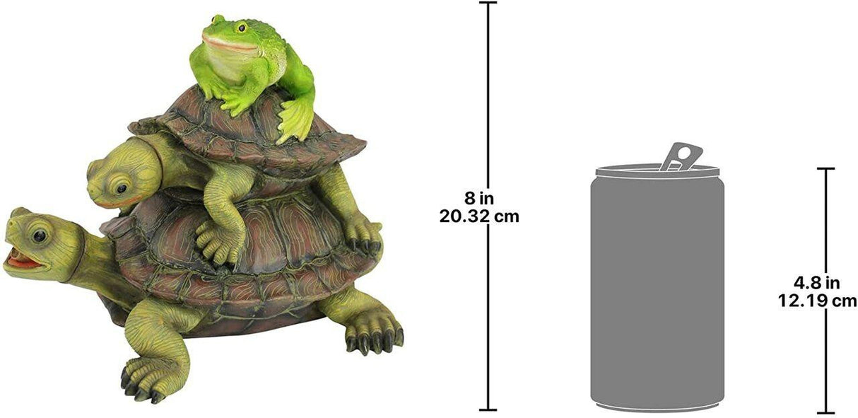 Green Vista Along for The Ride Frog and Turtles Spitter Statue