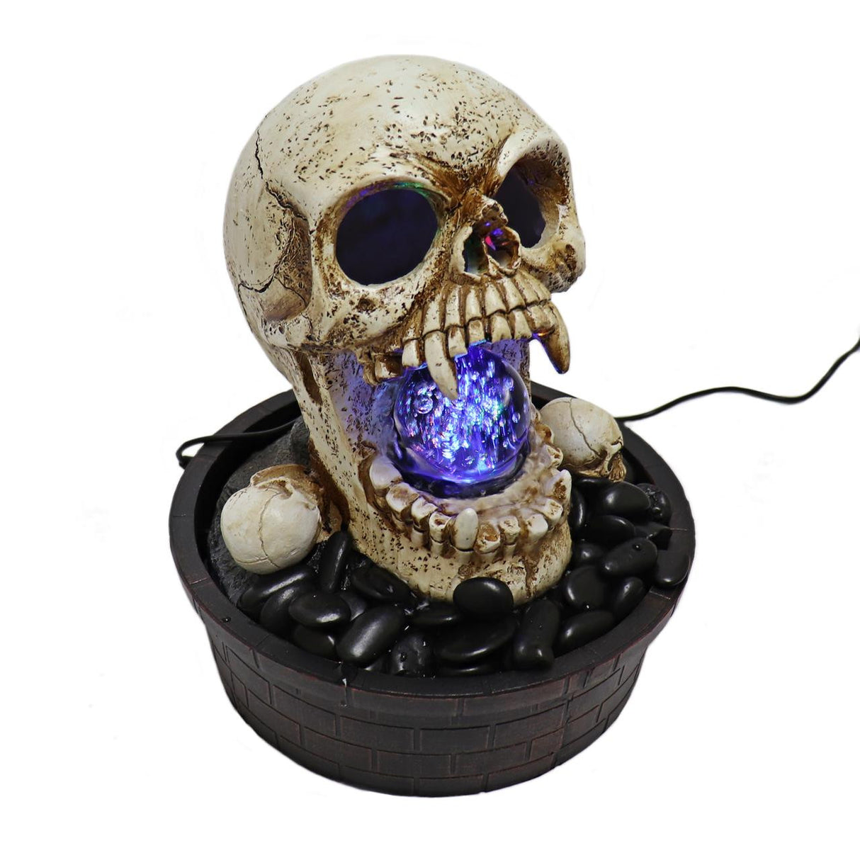 Green Vista Damien Tabletop Skull Fountain