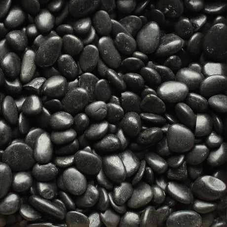 Polished Black Mexican Beach Pebbles (Sample)
