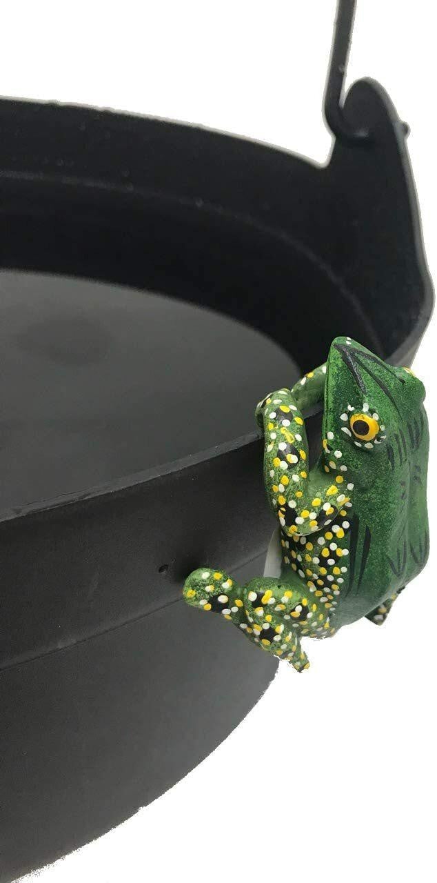 Green Vista Witchs Black Cauldron with 2 Creepy Critter Pot Hangers