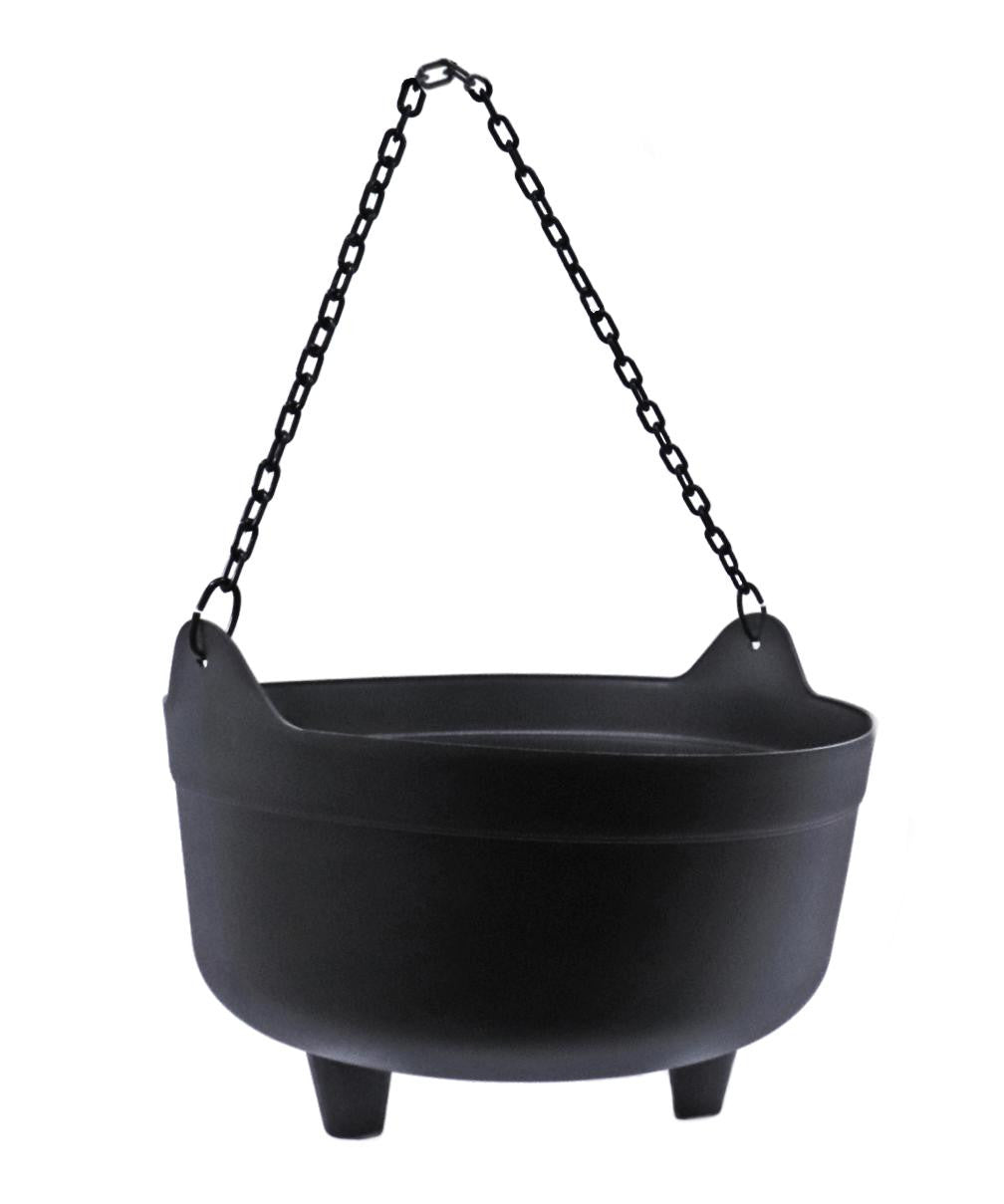Green Vista 9 Inch Witch's Black Halloween Kettle/Cauldron - Chain Handle