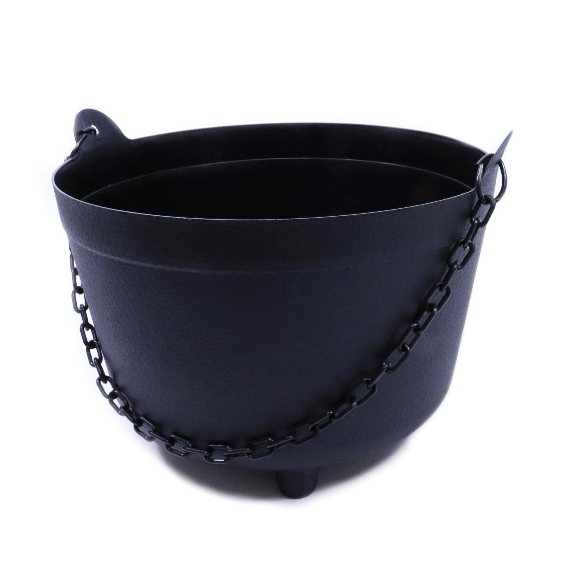 Green Vista 12 Inch Witch's Black Halloween Kettle/Cauldron - Chain Handle