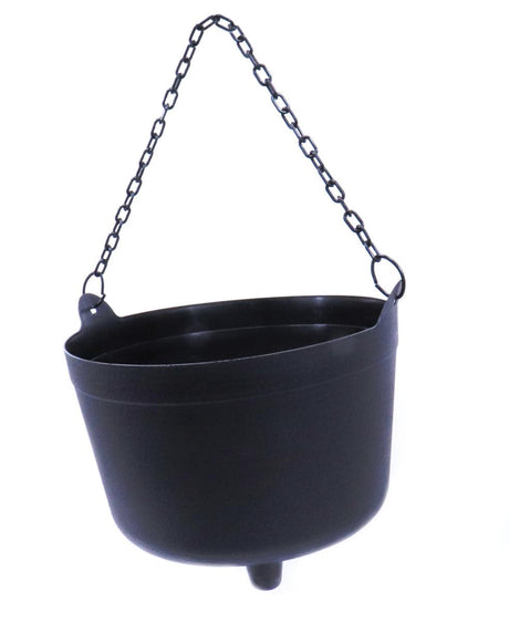 Witch's Halloween Black Cauldron with Mystic Fogger- Chain handle