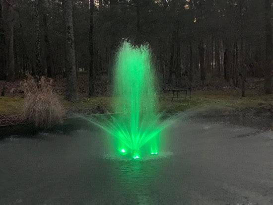 Color Changing LED Fountain lights- green color in action