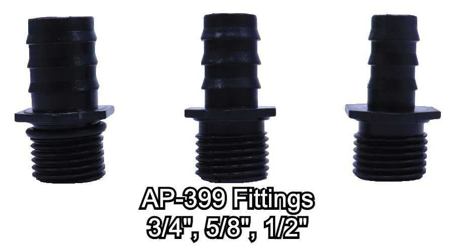 3 Fitting Sizes: 3/4", 5/8" and 1/2"